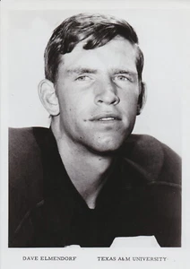 1968 Foto de prensa edición de equipo de fútbol americano universitario Texas A&M Dave Elmendorf - Imagen 1 de 2