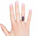 Amethyst Marquise and Multi Gemstone Ring in Platinum Overlay ring UK S new