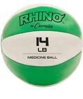 NEW Medicine Ball Sports Rhino Leather Covering Green White 15.43Lbs, MB14