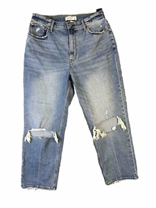 ABERCROMBIE & FITCH Ankle High Rise Jeans Curve Love Distressed 31/12 NWT - Picture 1 of 8