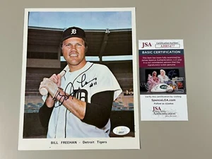 Foto Firmada de Bill Freehan 7x9 JSA Certificado de Autenticidad Edición del Equipo de los Tigres de Detroit Prensa Vintage - Imagen 1 de 4