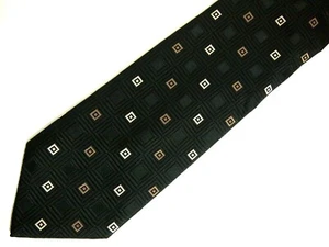 Michael Kors Herren Krawatte Krawatte schwarz braun kariert 61" lang Karriere - Bild 1 von 4