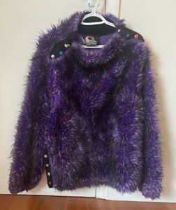 Lip Service furry sweater Rare discontinued purple punk rock goth nirvana grunge