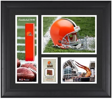 Cleveland Browns Framed 15x17 Collage w/Piece of GU Football Cover