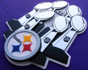 STEELERS 3D art sign SB 14 inch new football Men of Steel Pittsburgh curtain - Picture 1 of 12
