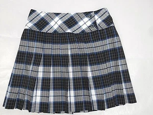 Girls Mills Co. Blue Plaid Wrap-A-Round Kilt Uniform Skirt Junior Sizes 9 - 13 - Picture 1 of 4