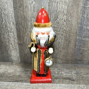 12 Inch Nutcracker With Staff And Clock Made In China - Picture 1 of 14