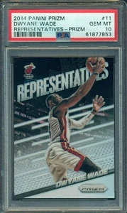 2014-15 PANINI PRIZM REPRESENTATIVES DWYANE WADE #11 PSA 10 - Picture 1 of 2