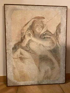 Kunst italienische Fresko "Betende Madonna" - Bild 1 von 9
