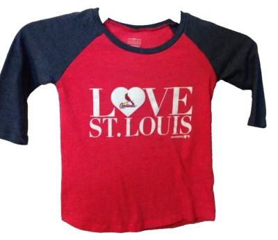 Kids Love St Louis Jersey Shirt Red and Black Cardinals Logo Size S 6/7 Girls - Image 1 of 4