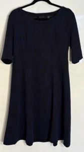 H By Halston Black And Blue Short Sleeve Dress Size Medium - Picture 1 of 13