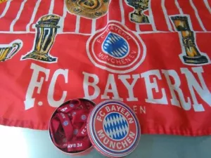 Collectible FC Bayern Munich Items Flag Shoelaces Tin Box - Picture 1 of 3