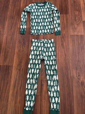 Kids Hanna Andersson Green Christmas Tree Long Sleeve Pajama Set - 140 cm US 10 - Image 1 of 4