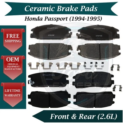 New OE Front & Rear Ceramic Brake Pads Kit For 1994-1995 Honda Passport 9 Yr War Foto 1 de 4