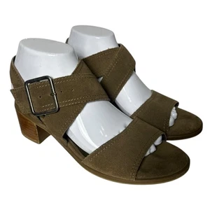 Steve Madden Roseanna taupe-braune Wildleder-Sandalen mit Blockabsatz Größe 8 - Bild 1 von 8