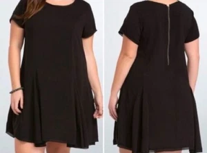 Torrid Black T-Shirt Skater Dress With Back Zipper • 1X • NWT - Picture 1 of 11