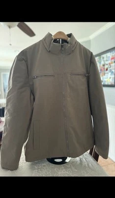 NUEVO SIN ETIQUETAS ~ KENNETH COLE Cortavientos 4 Bolsillos ~ Chaqueta Gris Cremallera Completa Talla Grande Foto 1 de 4