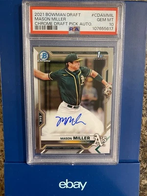 Mason Miller 2021 1st bowman chrome auto PSA 10 - Image 1 of 2