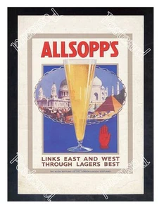 Historic Allsopp's Lager, 1920s Beer Advertising Postcard - Picture 1 of 2
