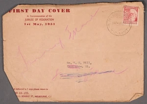 MayfairStamps Australia FDC 1951 Jubilee of Federation First Day Cover aau_83229 - Picture 1 of 2