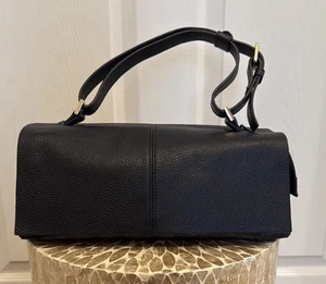 La Via Firenze Elegant Italian Leather Crossbody Shoulder Bag Purse Black - Picture 1 of 8