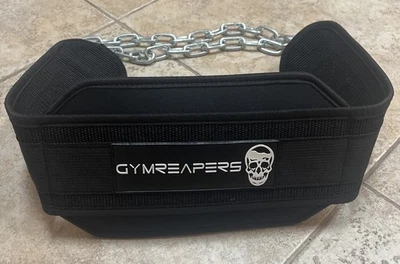 Cinturón de inmersión Gymreapers con cadena para levantamiento de pesas, pull ups, inmersiones - resistente St Foto 1 de 4