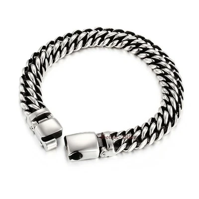 Meshed Stainless Steel Bracelet Woven Curb Chain Cuban Link Wristband Men Women - Image 1 of 4