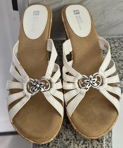 Sandalias de cuña White Mountain Silver Flower 100-W11095 Quiz 8,5 - Imagen 1 de 7