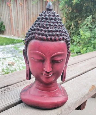 Busto de Buda Decoración Estatua Vintage Excelente Estado - 9 pulgadas de Alto Foto 1 de 4