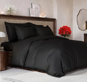 Duvet Cover Queen Size Set - Extra Soft Queen Size Duvet Cover 90 X 90 with 2 Pi - Picture 1 of 12
