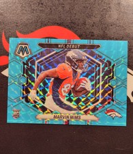 2023 Panini Mosaic Marvin Mims NFL Debut Blue Fluorescent/15