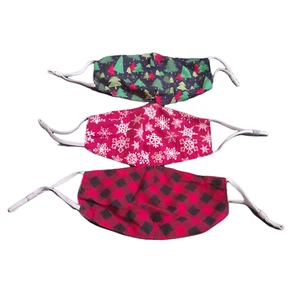 Avon Christmas Adult Reusable Cloth Face Masks With Filter Pocket Lot Of 3  - Picture 1 of 3