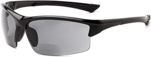 Calabria 202BF Bifocal+1.50 Performance Rimless Sport Wrap Sunglasses Black/Grey - Picture 1 of 5