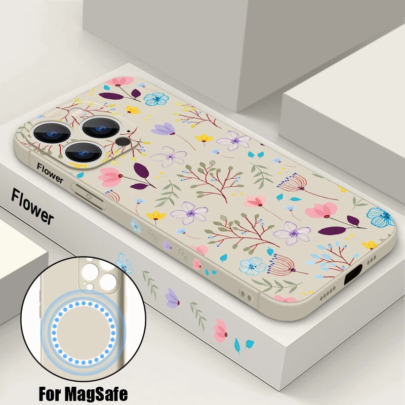 For Apple iPhone 15 Pro Max 14 13 12 11 Magnetic Flower Phone Case MagSafe Cover - Image 1 of 4