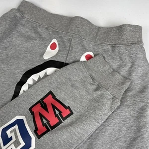 A Bathing Ape Shark Jogger Adult Size Large Gray Cotton Grunge Skater - Picture 1 of 11