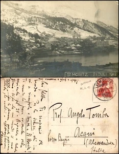 St. Moritz - ampia veduta - fotografica - viaggiata 26.7.1912 - Picture 1 of 1