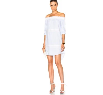 Derek Lam 10 Crosby Off The Shoulder Black Shirt Dress Bell Sleeves (8) NWT $425 - Image 1 of 4