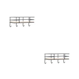 Almacenamiento moderno de hierro forjado 2 piezas - estante decorativo montado colgante - Imagen 1 de 12