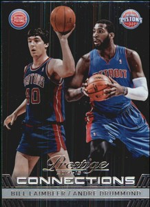 2014-15 Prestige Plus Connections Pistons Card #9 Andre Drummond/Bill Laimbeer 