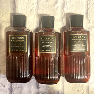 3 Bath & Body Works Bourbon colección para hombre 3 en 1 lavado de cabello, cara y cuerpo 10 OZ - Imagen 1 de 2