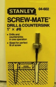 Taladro contador taladro Stanley Screw-Mate 04-602 taladro 1 x 6 nuevo de lote antiguo EE. UU. - Imagen 1 de 2