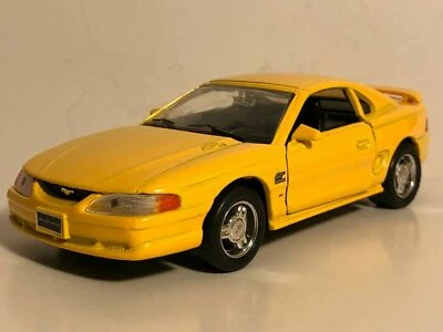 WELLY 1994 MUSTANG GT YELLOW 1:32 DIECAST MODEL CAR 5.25" PULL BACK NEW NO BOX - Image 1 of 4