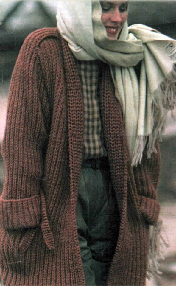 Lady's Chunky Long Cardigan Jacket - Size 86 to 102 cm (34 to 40 inch) PRINT - Image 1 of 2