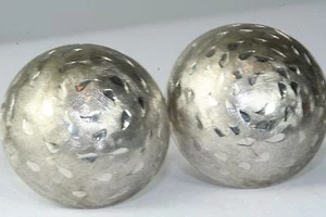 VINTAGE 1960'S LARGE DOME WELLS STERLING SILVER CUFFLINKS - Picture 1 of 2