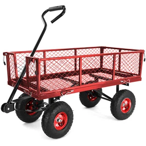 Transport Gitterwagen Handwagen Bollerwagen Seitenteile klappbar bis 300kg Rot - Bild 1 von 8