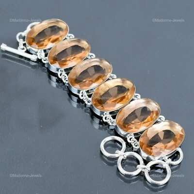 Venta de San Valentín 925 Plata de Ley Morganita Piedras Preciosas Nueva Cadena Pulsera Madre Foto 1 de 4