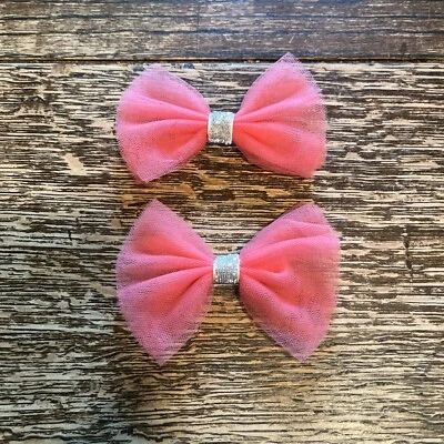 Gymboree Girls Pink & Silver Tulle Hair Clip NWOT - Image 1 of 4