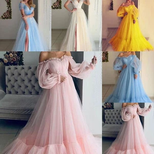 Wedding Dress Women Party Ball Gown Evening Formal Prom Long Bridesmaid Dress UK - Picture 1 of 4