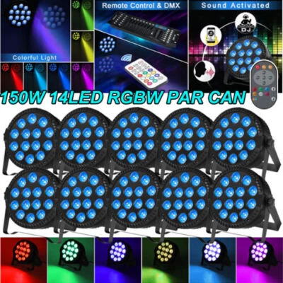 140W Stage PAR Light DMX512 RGBW 14 LEDs DJ Light EffectDisco Party Show &Remote - Image 1 of 4