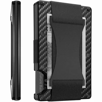 Men's RFID Blocking Slim Money STRAP Clip Wallet Card ID Holder Thin Minimalist - Image 1 of 4